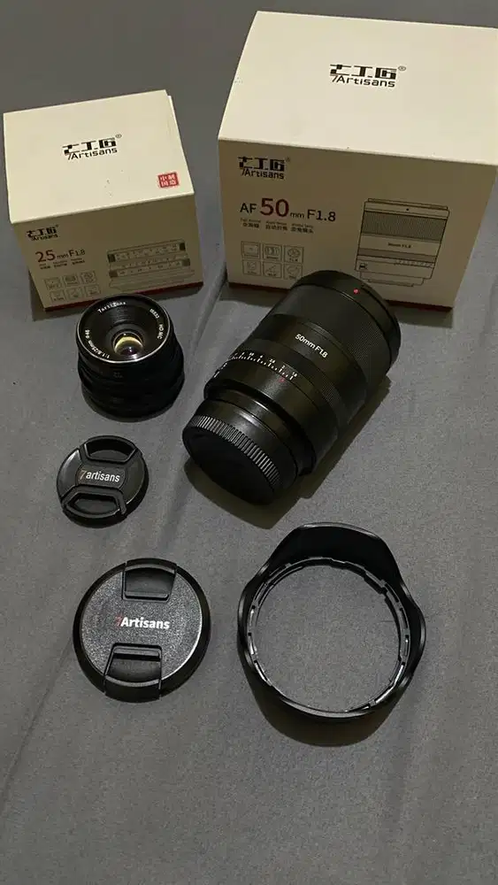 Murah Lensa 7artisan 50mm f1.8 FE + 7artisan 25mm f1.8 E