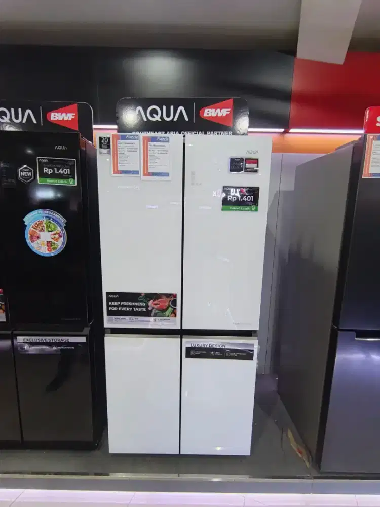PROMO KREDIT KULKAS AQUA TANPA DP! BUNGA 0% FREE 1 CICILAN