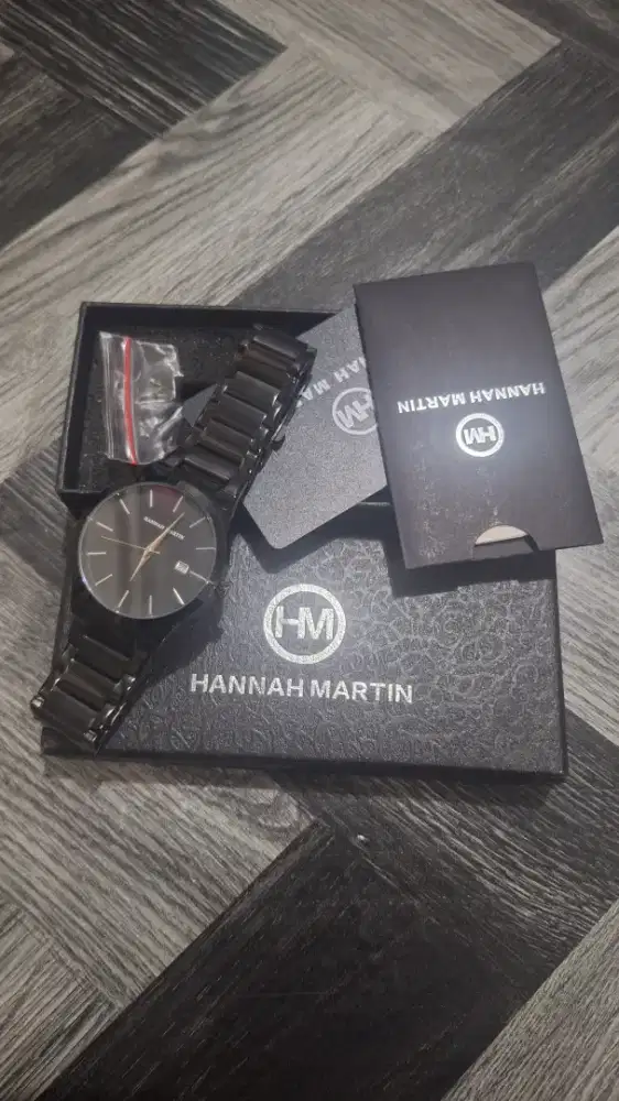 Jam Tangan Hannah Martin Original Fullset - Elegant Hitam
