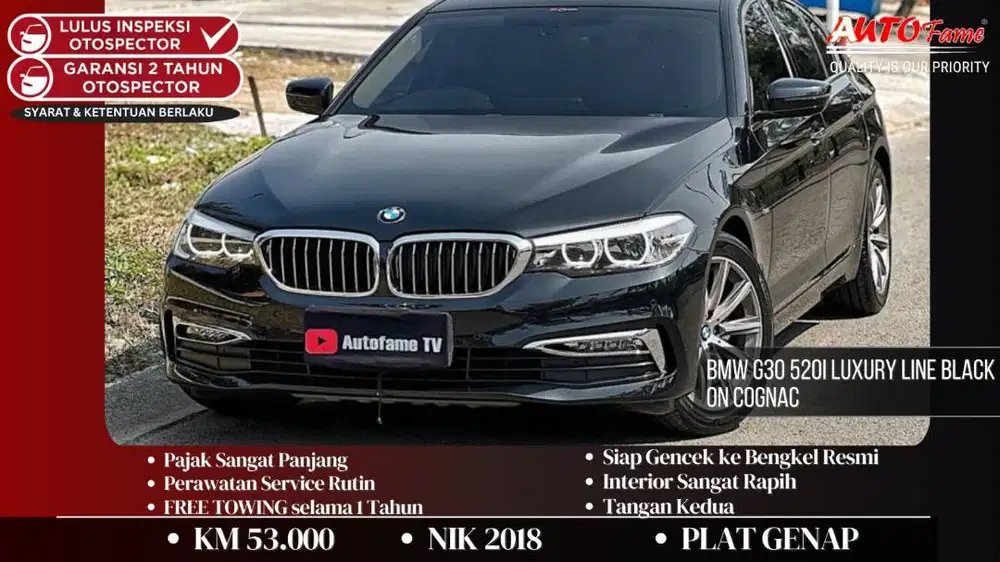 BMW G30 520i Luxury Line Black On Cognac 2018 Akhir