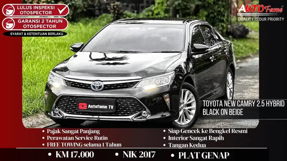 KM 17RB Toyota New Camry 2.5 Hybrid PEMK 2018 Black On Beige NIK 2017