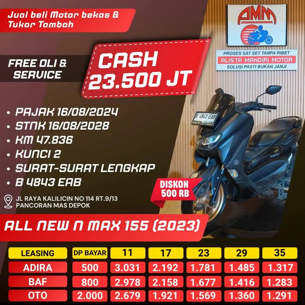 ALL NEW N MAX155 2023 KUNCI 2 DP 500 CC 0% KREDIVO INDODANA SPAYLATER