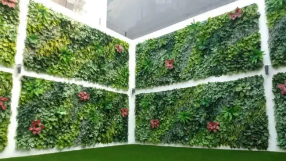 PEMBUATAN VERTIKAL GARDEN SINTETIS