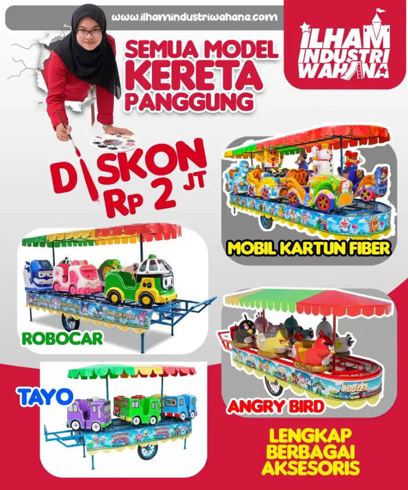 Promo odong odong kereta panggung full lampu hias komplit audio musik