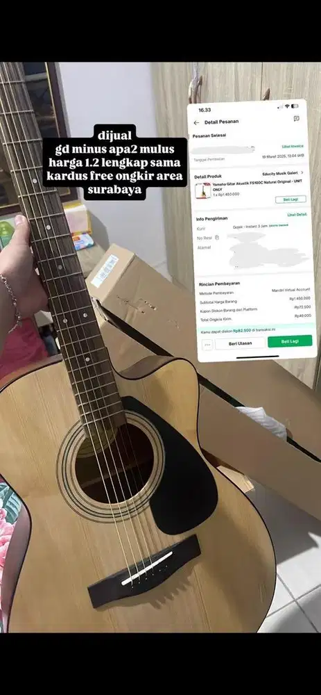 gitar yamaha, belum pernah dipakai