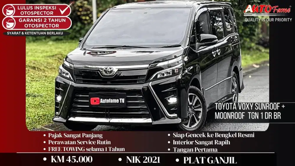 Toyota Voxy Sunroof + Moonroof Pemk 2022 Tgn 1 Dr Br Black On Black NI