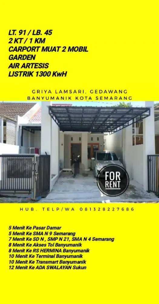 DIJUAL / DIKONTRAKKAN RUMAH DI BANYUMANIK SEMARANG