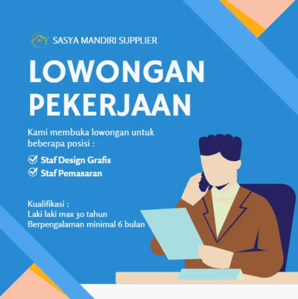 Di butuhkan digital marketing dan designt grafis