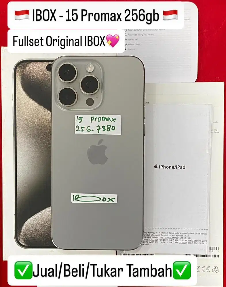 Iphone 15 promax 256gb ex ibox bisa di cicil 0%