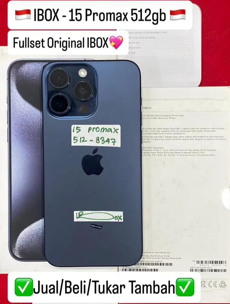 Iphone 15 promax 512gb ex ibox bisa di cicil 0%
