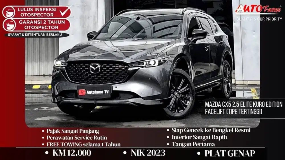 Mazda CX5 2.5 Elite KURO EDITION Facelift (TIPE TERTINGGI) NIK 2023
