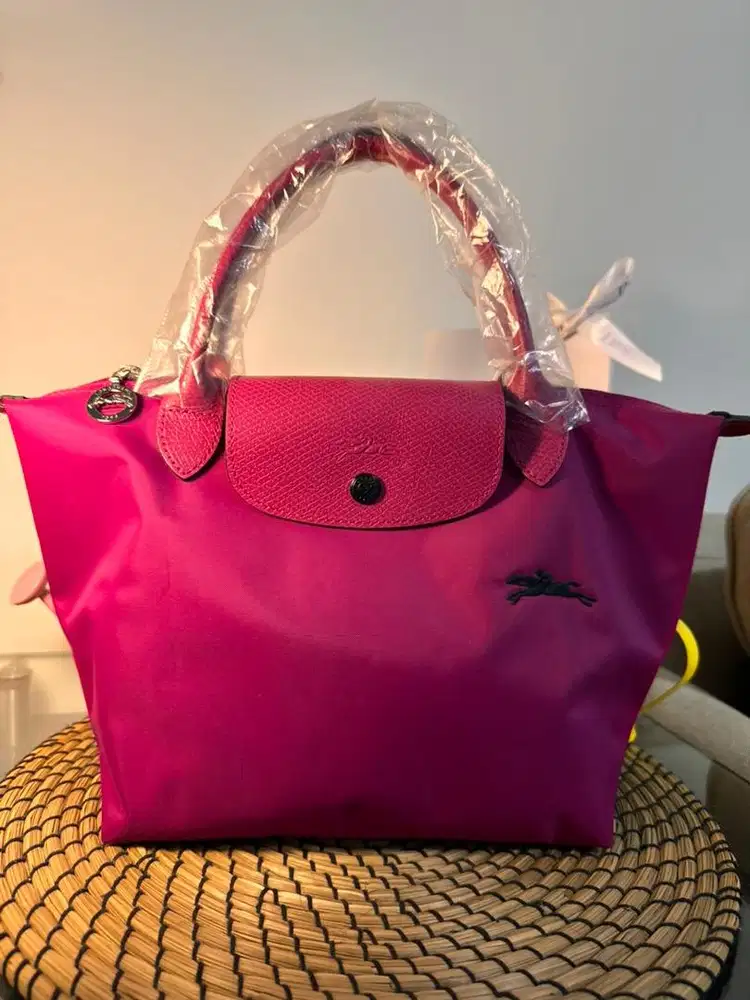 New Longchamp Lepluage Club Small Fuschia Authentic 100%