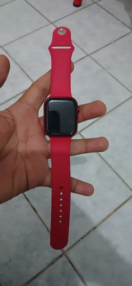 Jam i watch 7 merah 45mm lengkap bekas