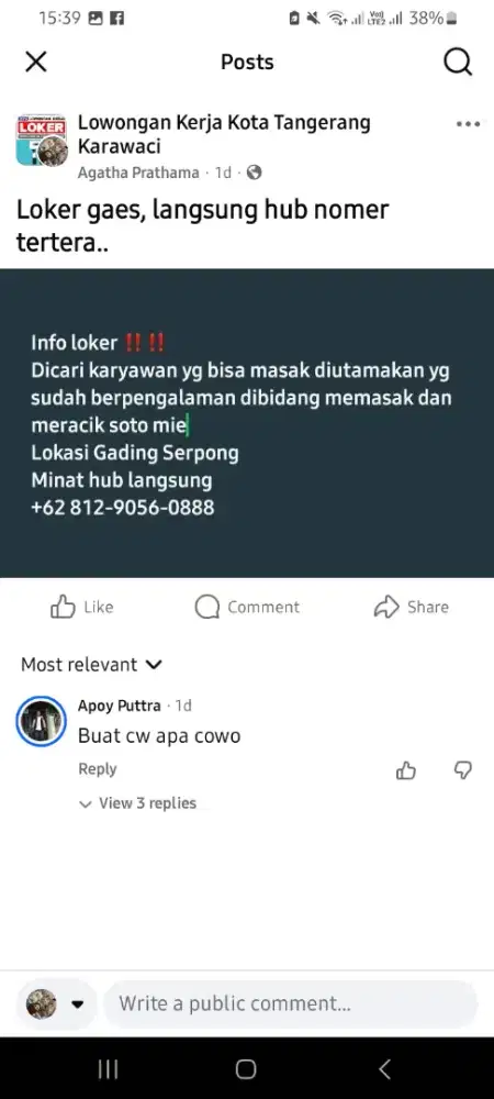 DICARI KARYAWAN BERPENGALAMAN