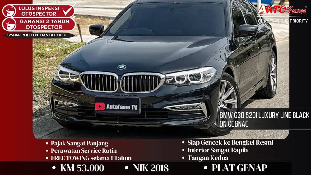 BMW G30 520i Luxury Line Black On Cognac 2018 Akhir