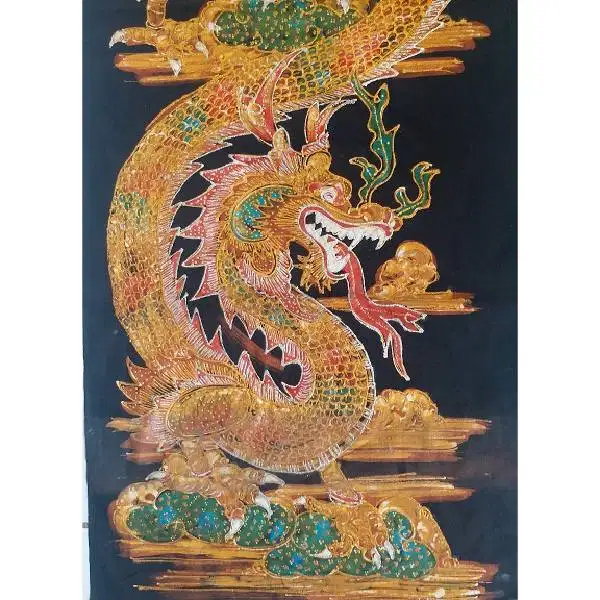 Antik hiasan dinding kain batik lawas / kuno cina peranakan Oriental m