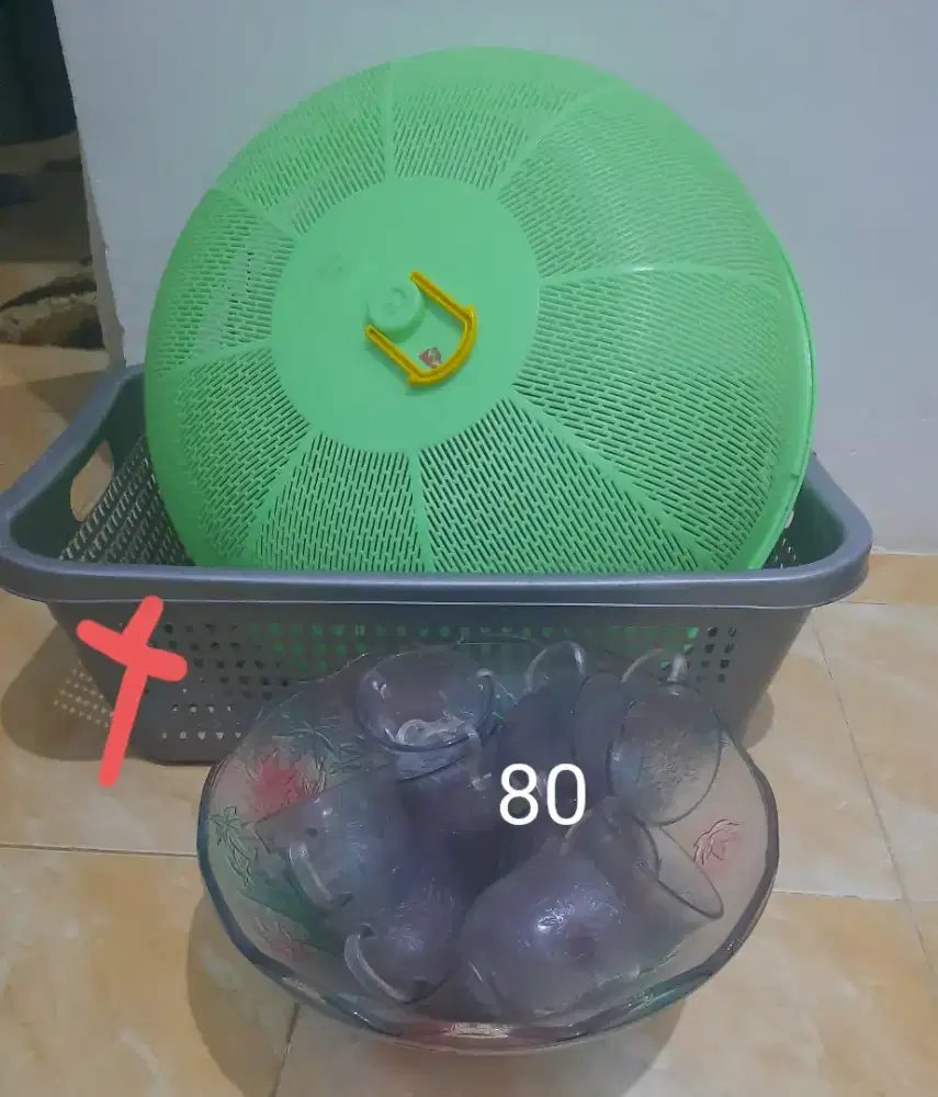 Dijual cepat tutup saji dan gelas serta mangkuk koktail