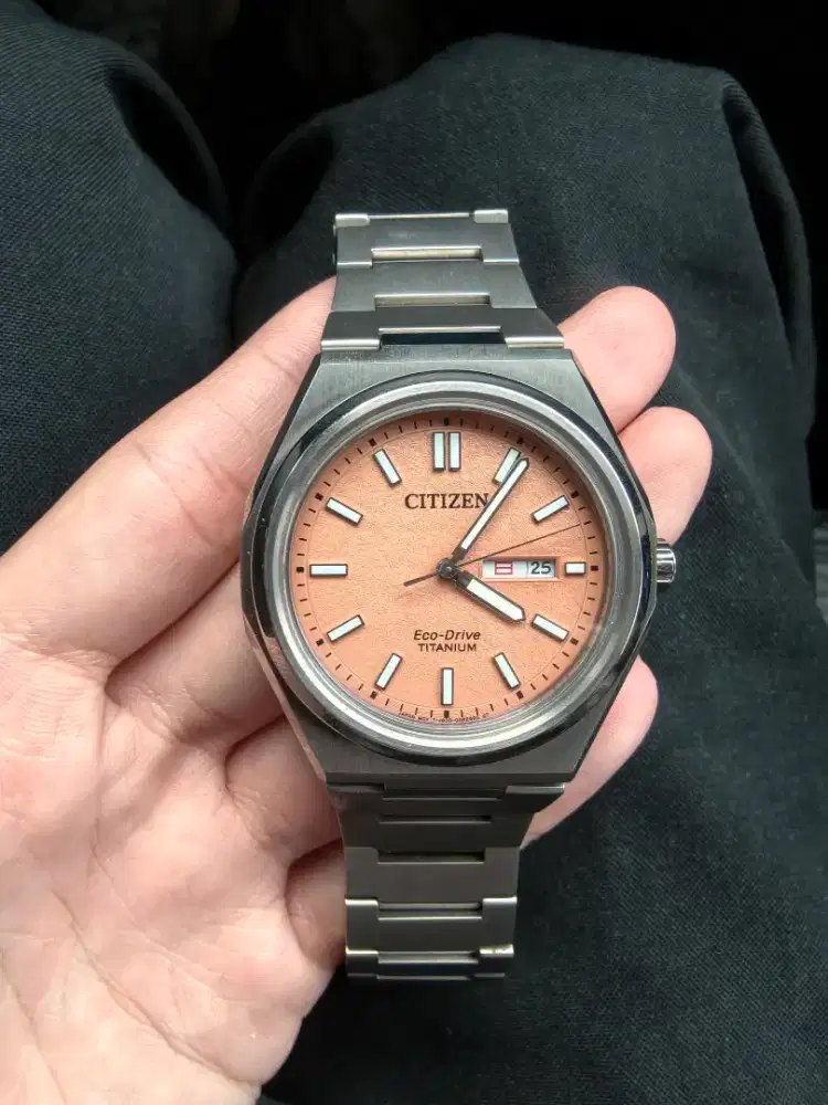 Citizen Eco Drive Forza Super Titanium Orange Dial Titanium Strap