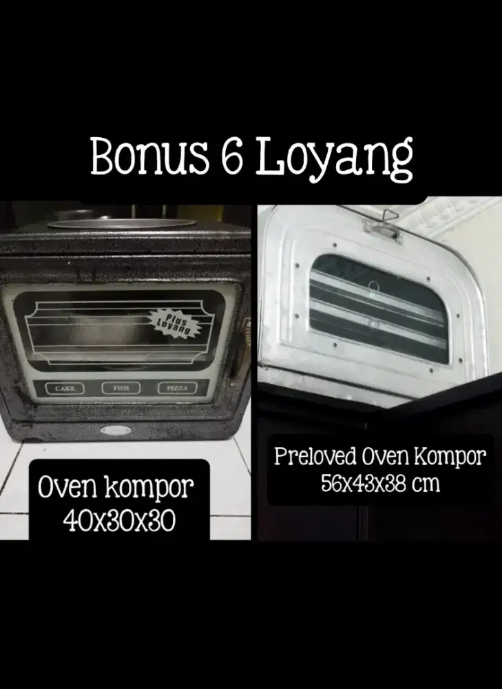 Oven kompor besar dan kecil Bonus 6 loyang