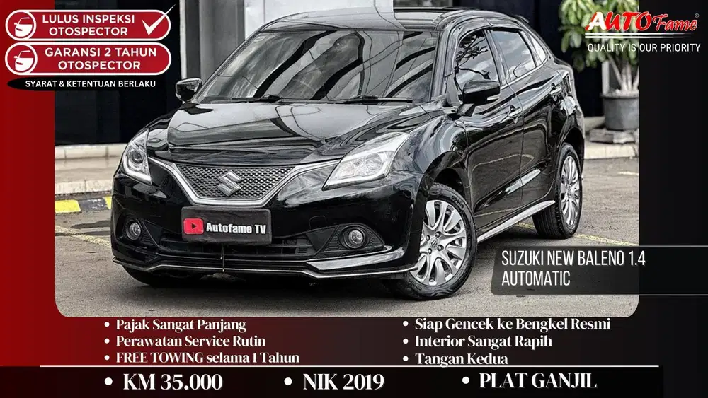 KM 35RB Suzuki New Baleno 1.4 Automatic NIK 2019 Black On Black