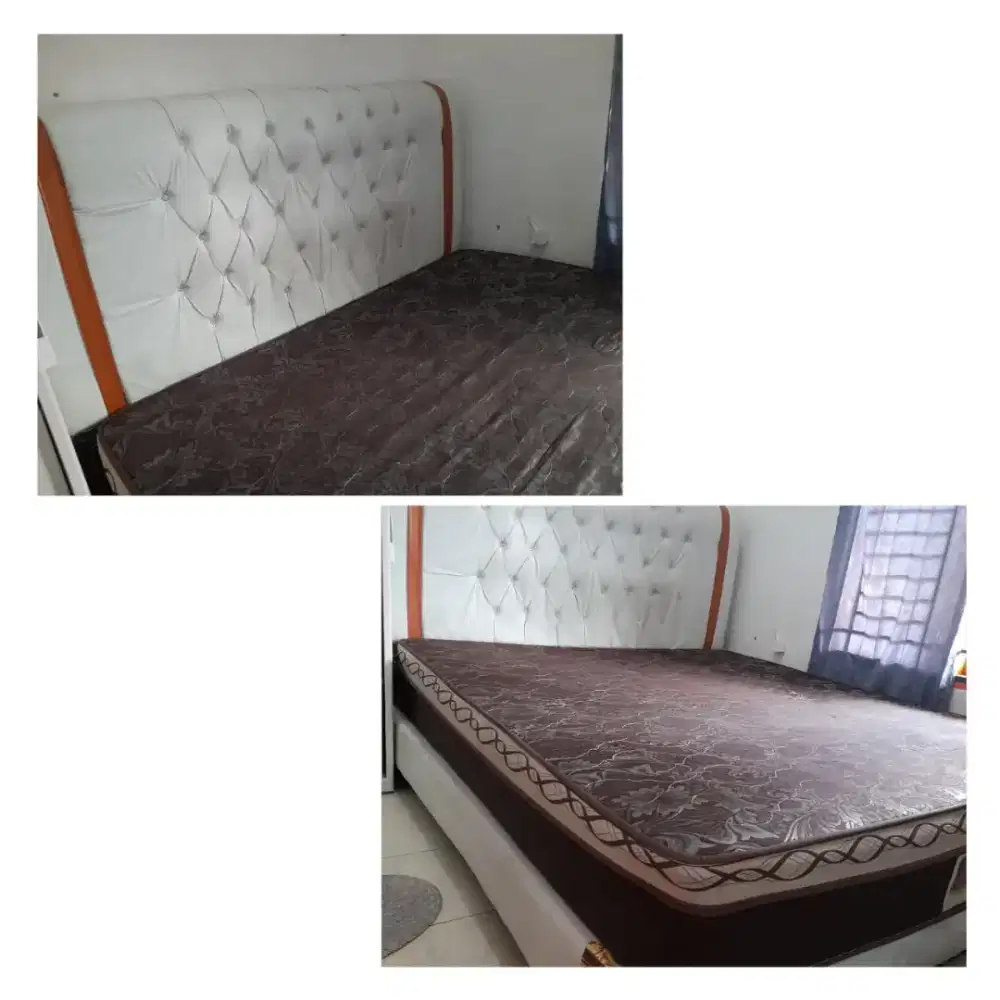 Kasur 6 kaki + dipan + sandaran