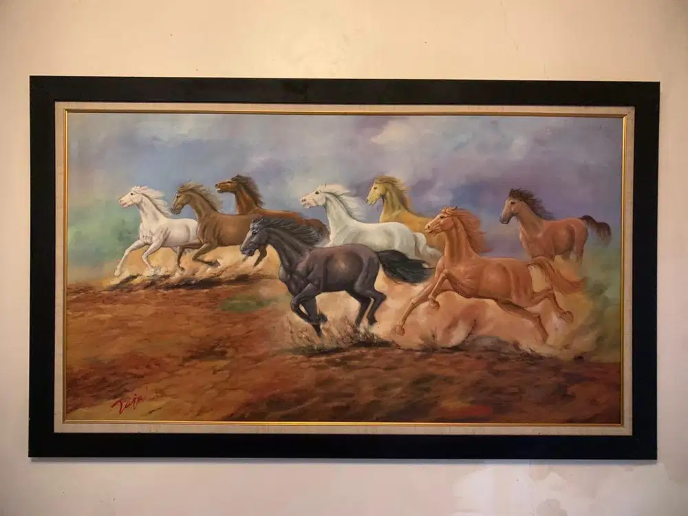 Lukisan Kuda Asli canvas oleh:  Jaja