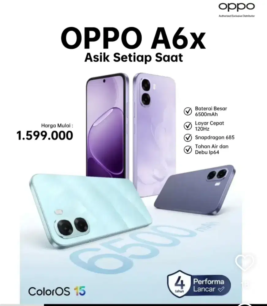 PROMO HP OPPO A6X SERIES || BISA COD GRATIS ONGKIR || CICILAN KTP AJA