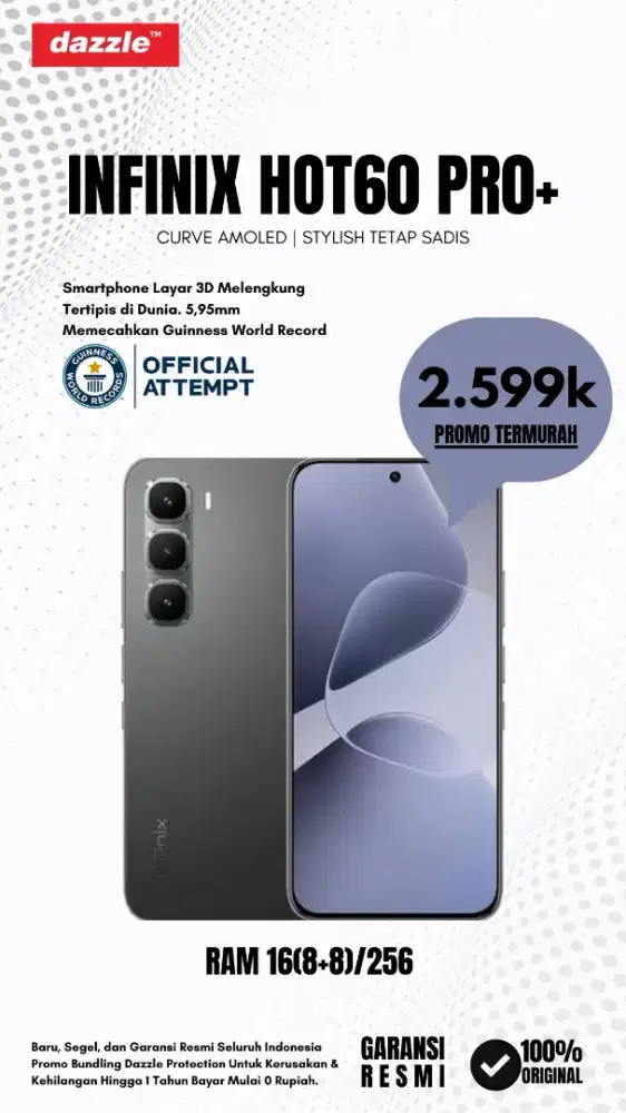 Harga Lebih Murah INFINIX HOT 60 PRO+ 8+8/256 NEW