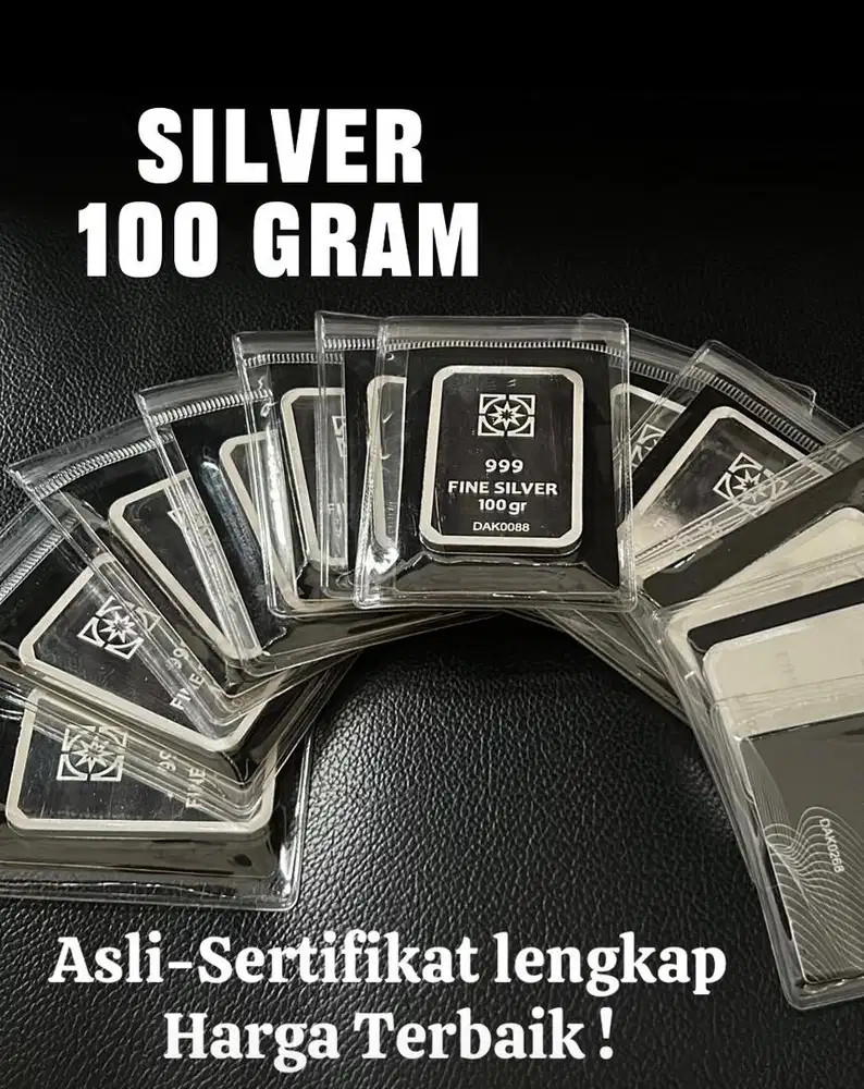 Silver perak 100gr bersertifikat lengkap