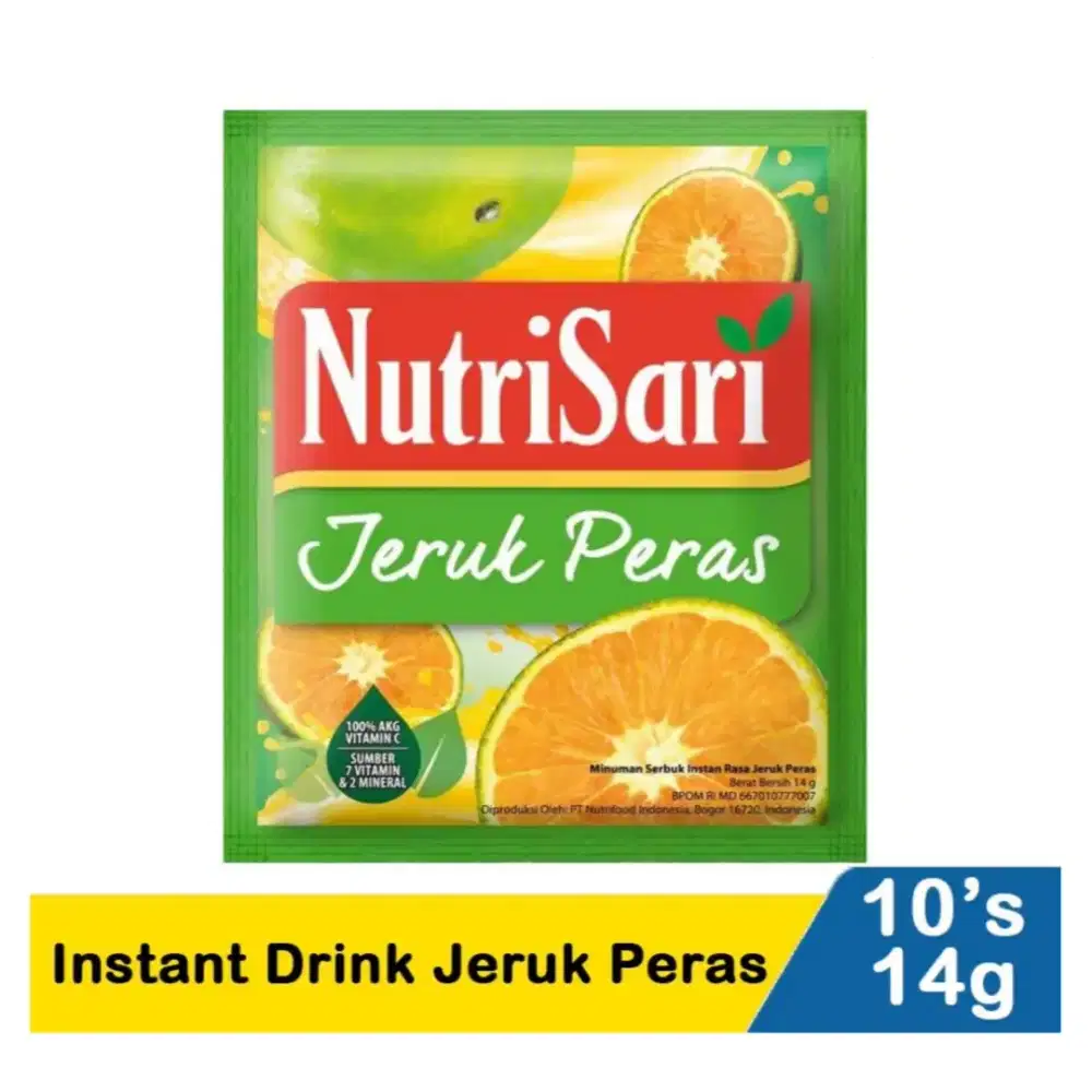 HARGA PROMO: Nutrisari Instant Drink Jeruk Peras 14 gram (10 sachet)