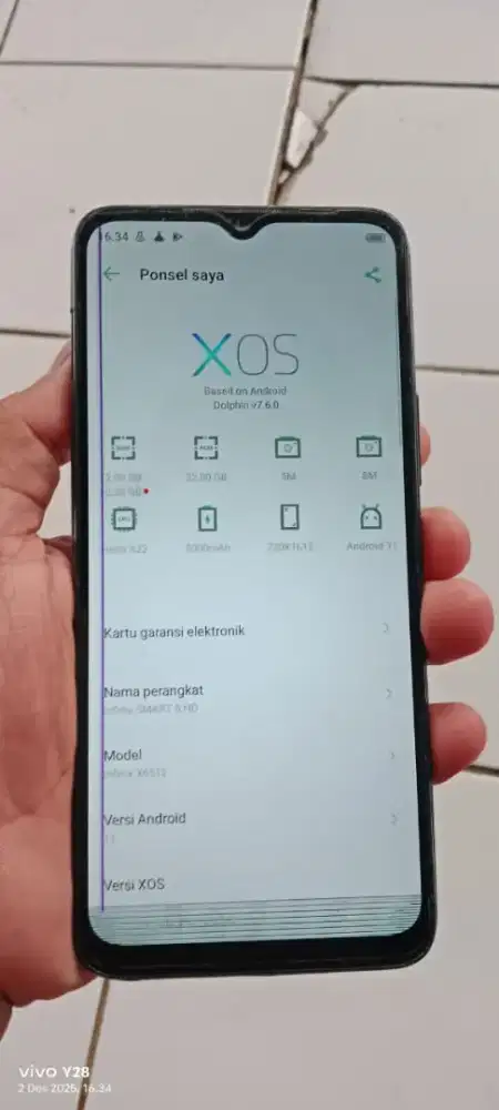 SMRT 6hd   2/32  mnus layar bergaris msih normal smua
