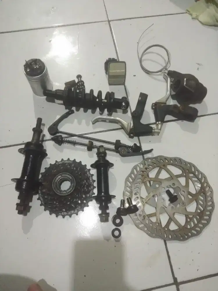 Hub, grigi, crank handle, sok sepeda, kampas rem disk, operan 3 depan