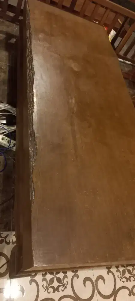 Meja tamu besar kayu jati utuh