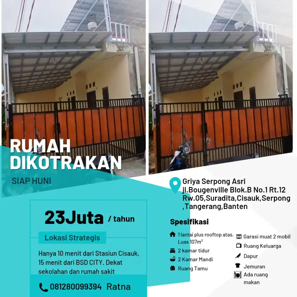 Disewakan Atau Dikontrakkan Rumah Luas Dan Strategis