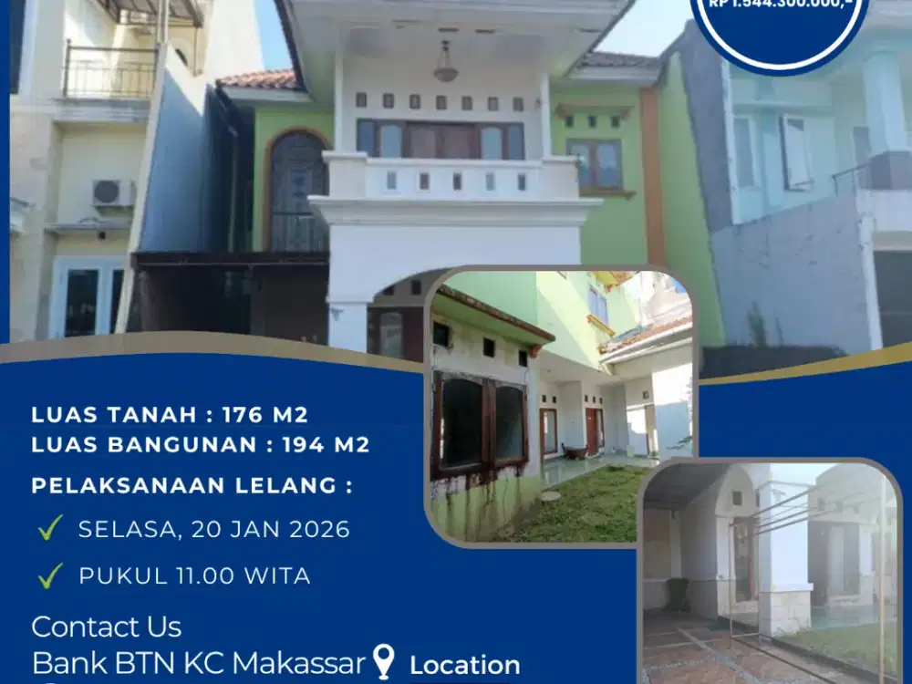Dijual Rumah 2 Lantai di Kota Makassar