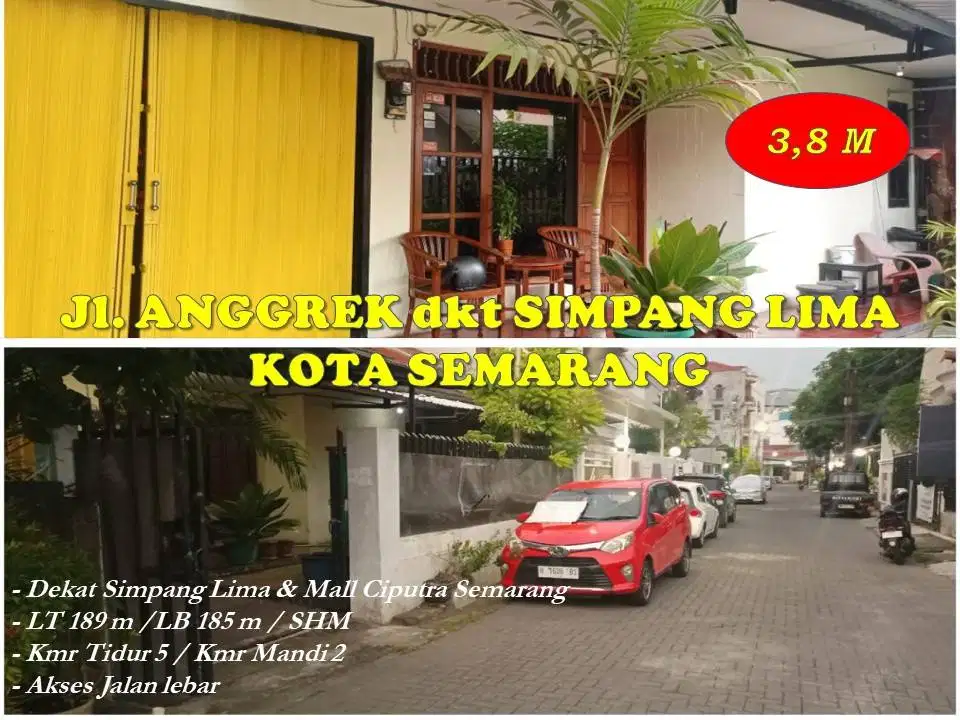 Rumah Jl. Anggrek dekat Simpang Lima & Mall Ciputra Kota Semarang