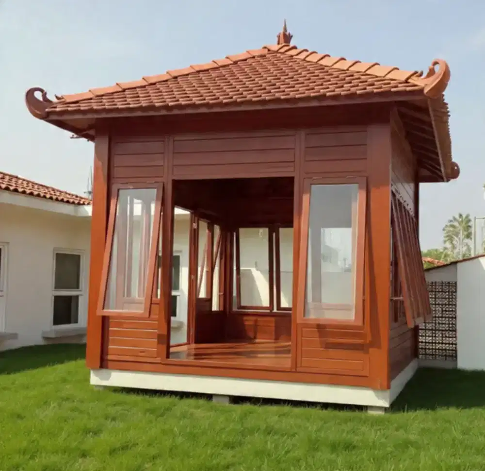 gazebo musholla kayu mahoni