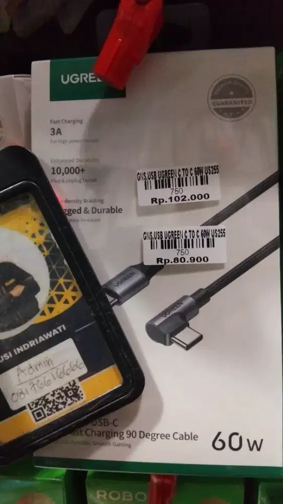 USB UGREEN C TO C 60W US255 | ATLANTIS DAHSYAT