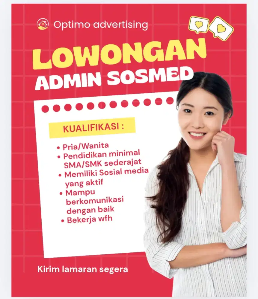 Lowongan wfh admin sosmed
