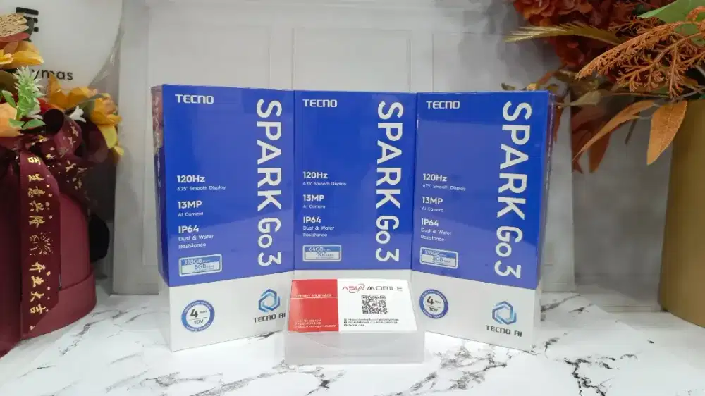 Tecno Spark Go 3 4/64 & 4/128 Garansi resmi