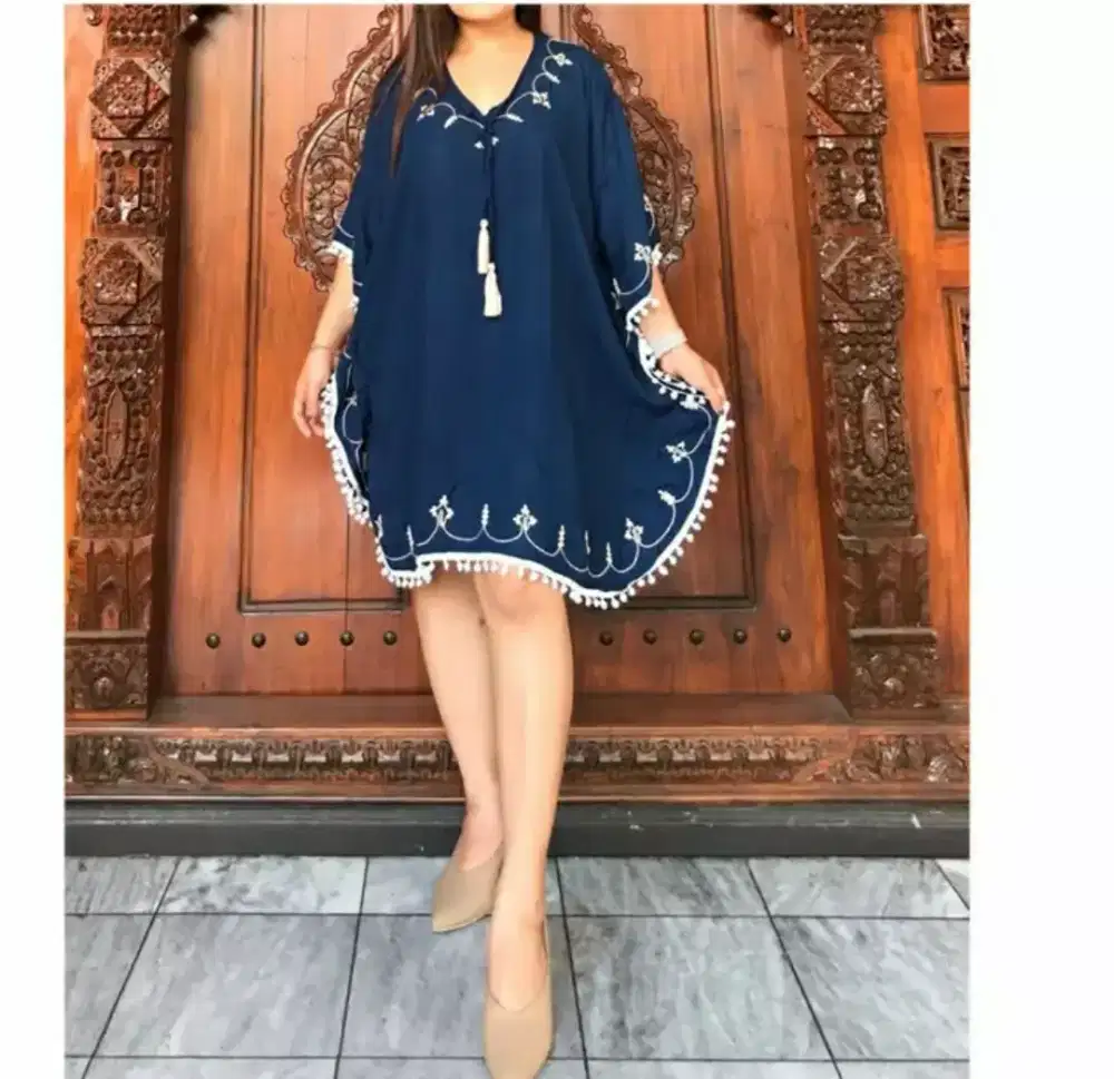 Dress pompom banyak warna