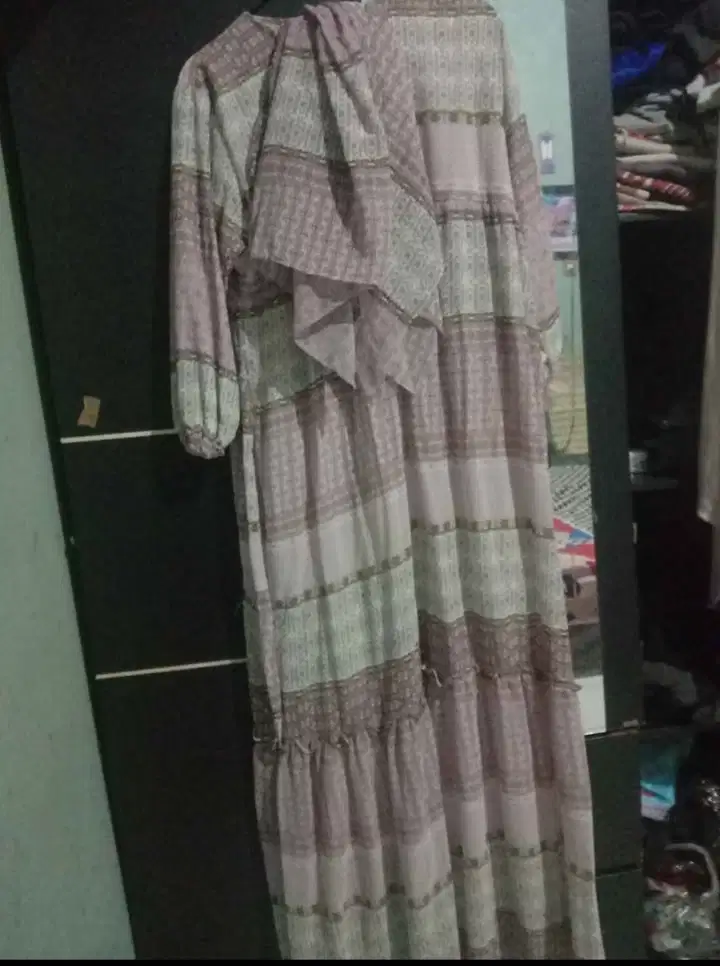 Baju gamis,setrok,setcel
