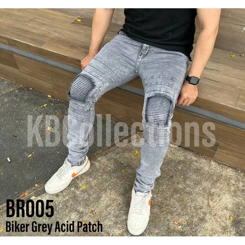 Celana Jeans Bikers Pria Skinny Jeans Panjang Sobek (28)
