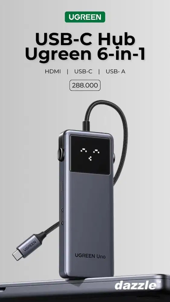 USB C HUB UGREEN 6 IN 1 GARANSI 2 TAHUN