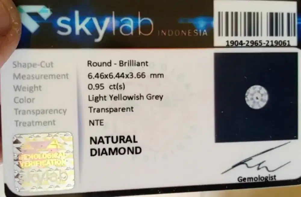 Cincin Berlian emas 75%