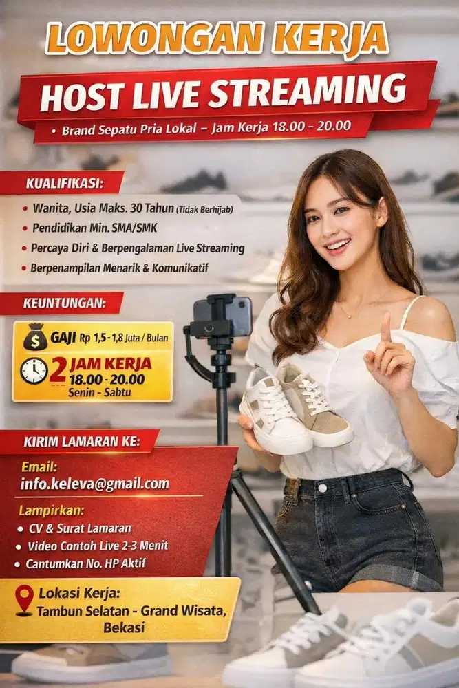 LOWONGAN HOST LIVE STREAMING - KHUSUS WANITA