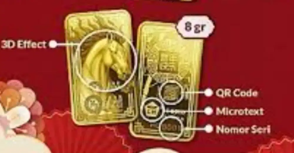 Emas Antam 8gr seri Tahun Kuda Emas