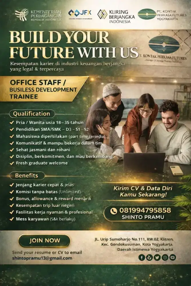 LOWONGAN ASISTEN MANAGER DAN STAFF KANTOR