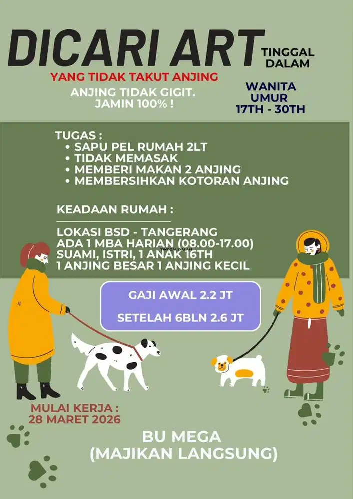 Art wanita tidak takut anjing