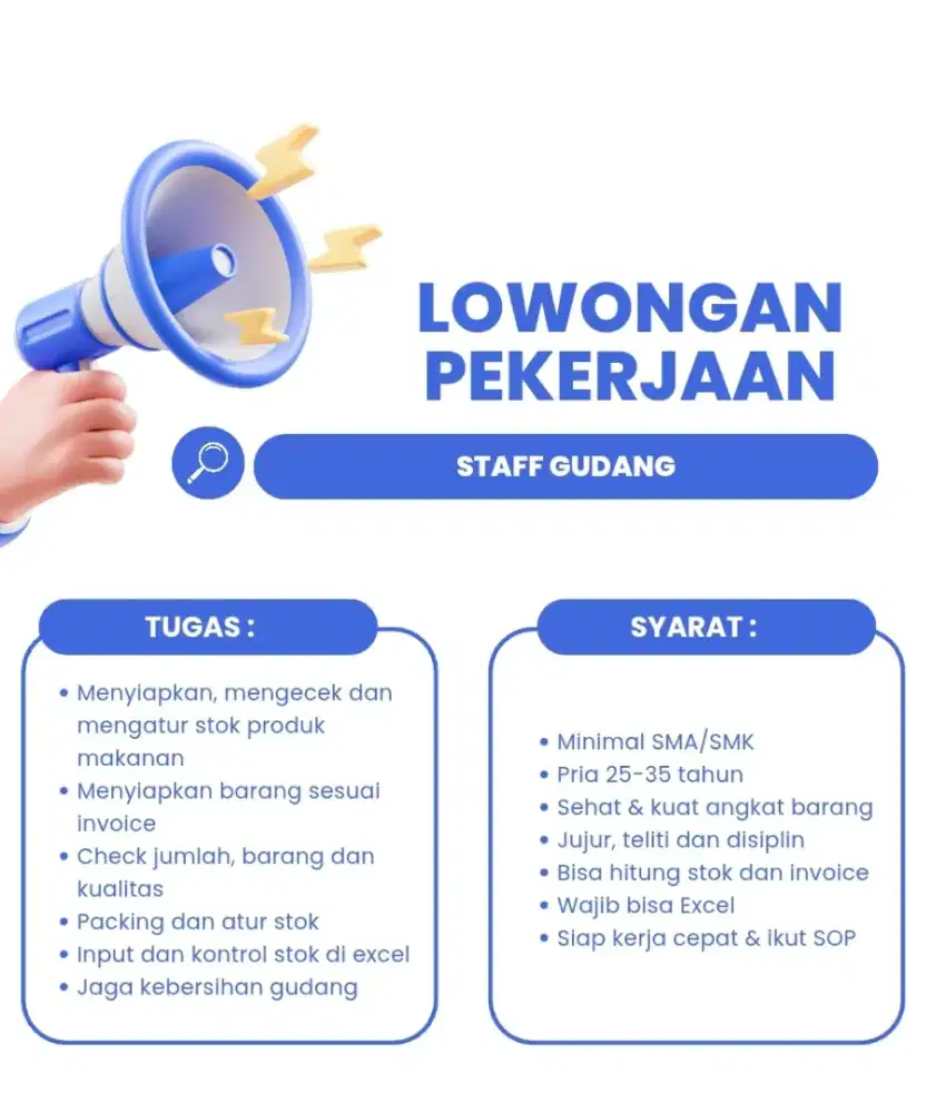 LOWONGAN STAFF GUDANG